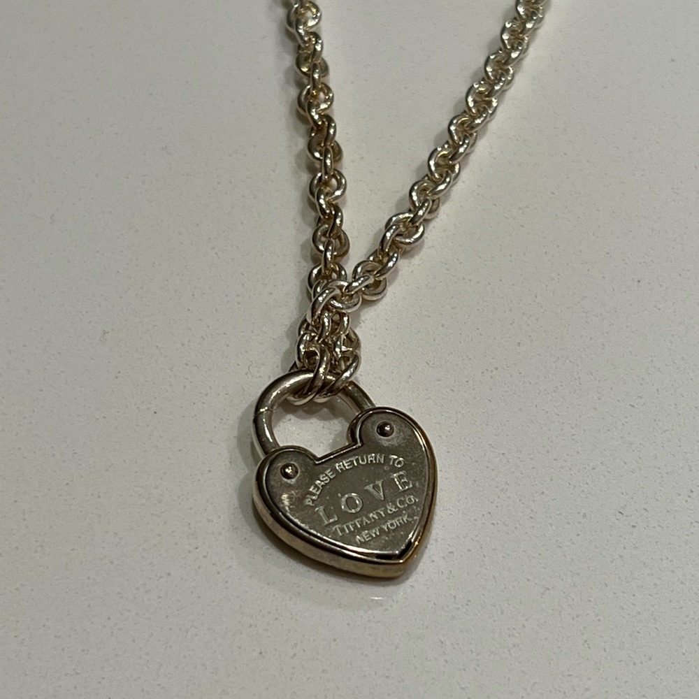 💎 Tiffany Sterling Silver Heart Lock Necklace - Picture 6 of 7